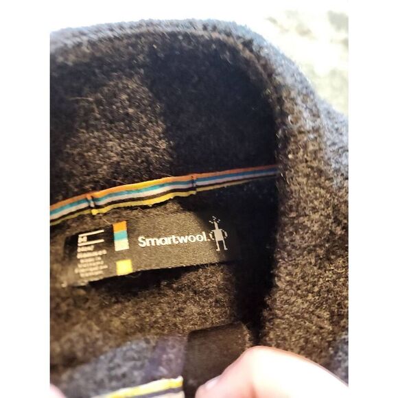 Smartwool Men's Hudson Trail Fleece Half Zip Sweater  in grey sz Medium - Picture 3 of 5